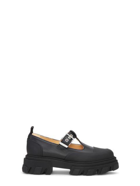 GANNI BLACK CLEATED MARY JANE SHOES