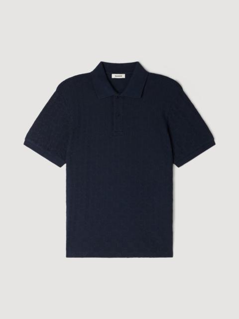 Sandro SQUARE CROSS JACQUARD POLO