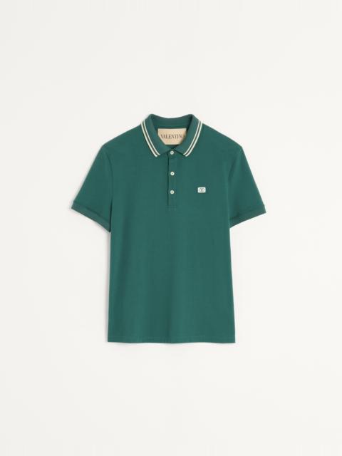 Valentino COTTON PIQUÉ POLO SHIRT WITH VLOGO PATCH