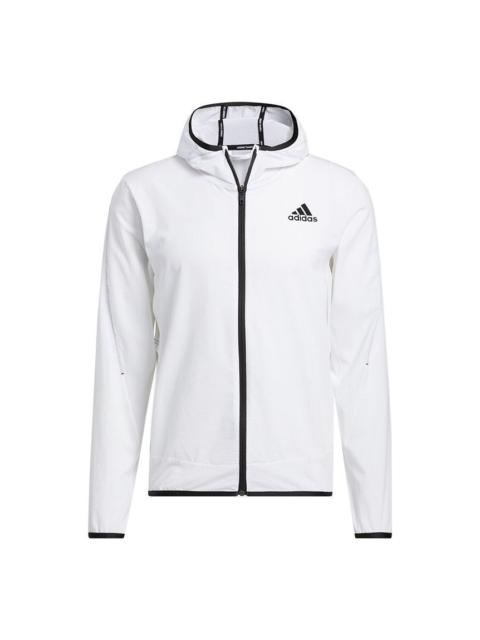 adidas H.rdy Warri Jkt Sports Training Breathable Hoodie Jacket Men's White GT8261