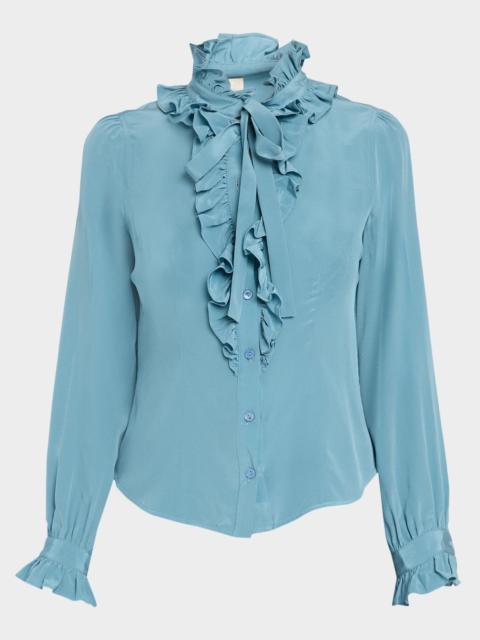 ULLA JOHNSON Catroux Silk Button-Front Blouse