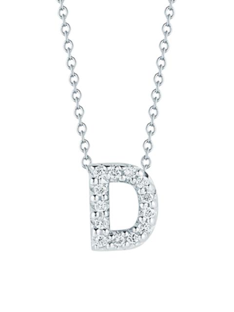 ROBERTO COIN Women's Tiny Treasures 0.08 TCW Diamond & 18K White Gold Initial Necklace - Initial D