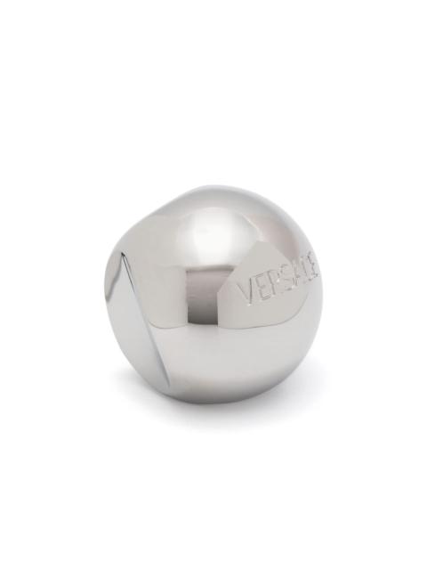 Sphere logo-engraved ring