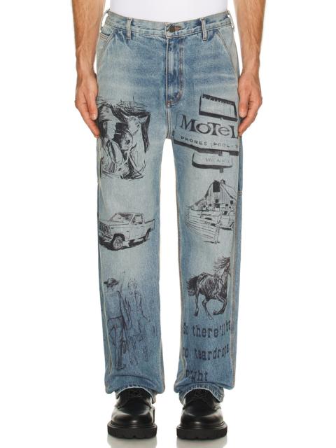 One Of These Days All Over Print Painters Pant