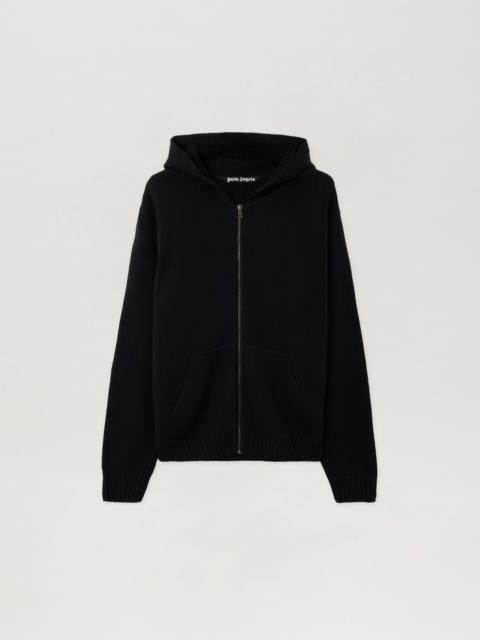 Palm Angels Curved Logo Knit Hoodie