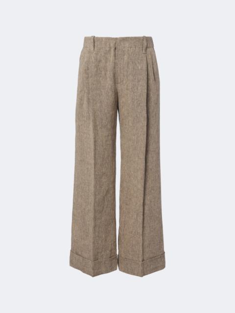 Brunello Cucinelli Monili linen wide-leg pants