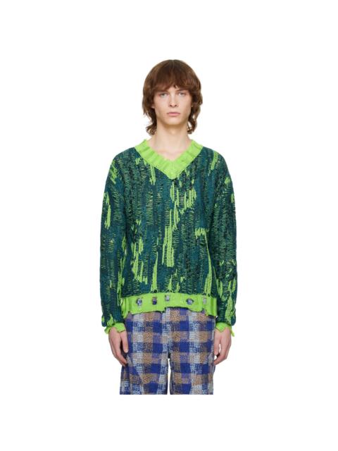 Andersson Bell Blue & Green Theydon Spider Sweater