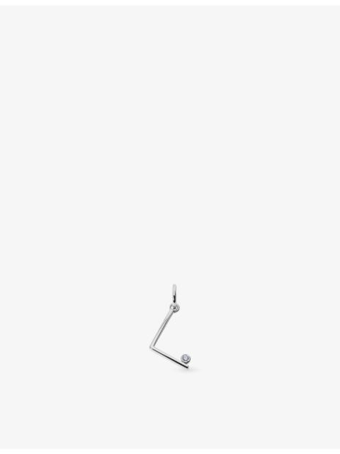 MONICA VINADER Initial L Solitaire Lab-Grown Diamond and Sterling Silver Pendant Charm