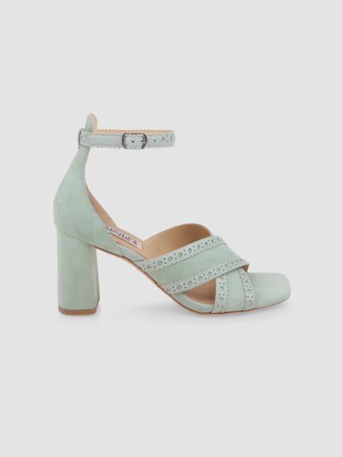 BADGLEY MISCHKA Women's Yanni 75MM Suede Sandals - Green