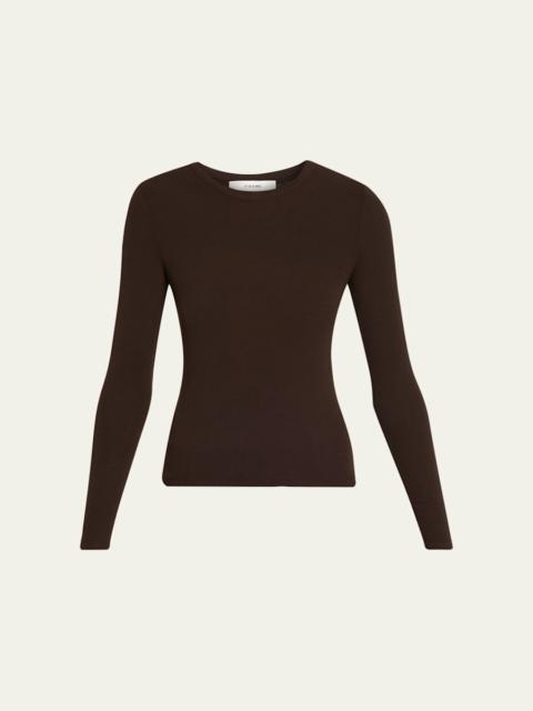 FRAME The Long-Sleeve Ribbed Crewneck Top