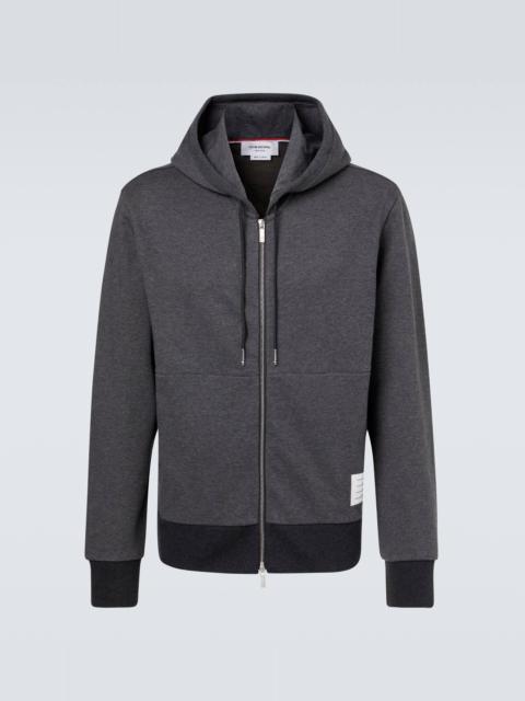 Thom Browne 4-Bar cotton jersey zip-up hoodie