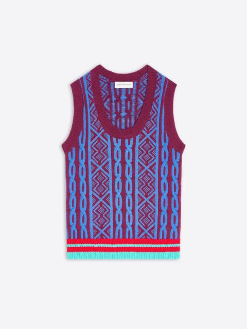 Dries Van Noten JACQUARD WOOL TOP