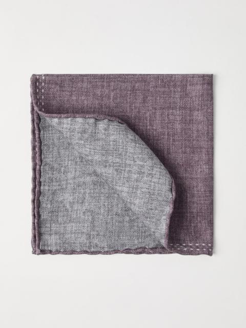 Brunello Cucinelli Silk pocket square with printed logo