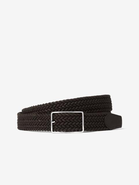 CORNELIANI Brown braided belt in waxed cotton