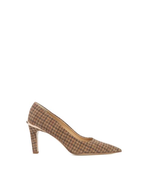 GABRIELA HEARST Edwina High Heel Stiletto Pump in Camel Multi Suede Houndstooth