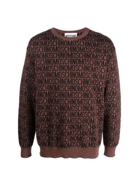 logo-intarsia virgin-wool sweatshirt