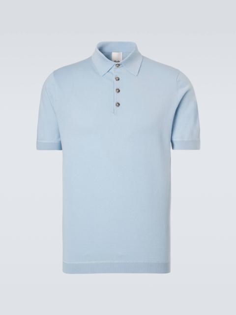 Allude Cotton, silk, and cashmere polo shirt