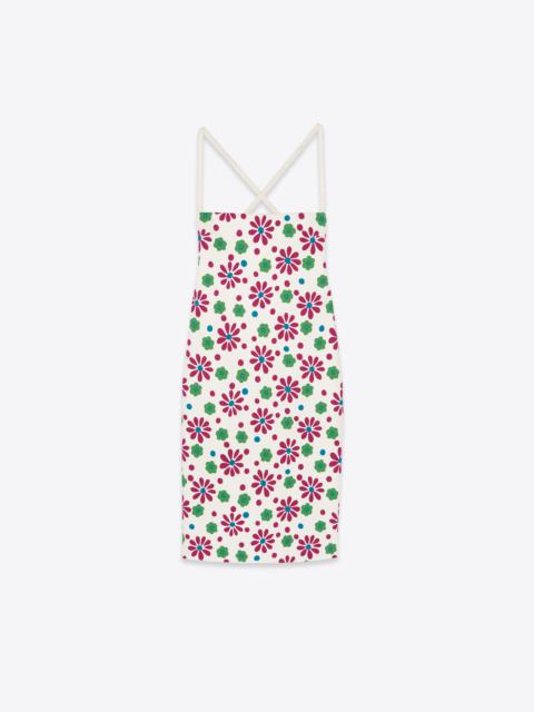 backless midi dress in sablé saint laurent