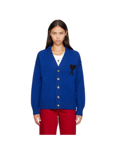 AMI Paris Navy Wool Ami de Coeur Cardigan