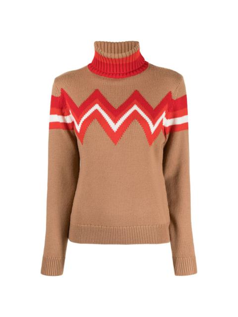 PERFECT MOMENT Alpine intarsia merino wool jumper