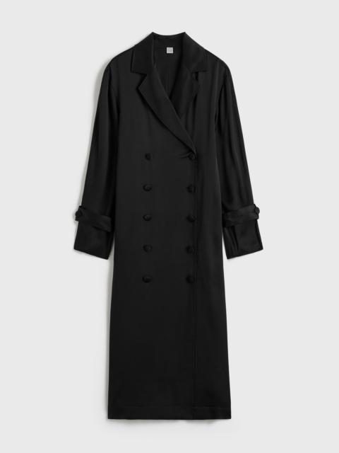 Totême Satin trench dress black