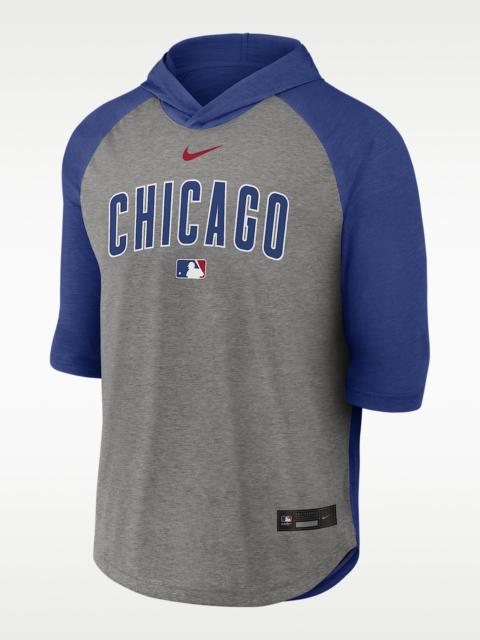 Nike Chicago Cubs Authentic Collection Flux Men's Nike Dri-FIT MLB 3/4-Sleeve Hooded T-Shirt
