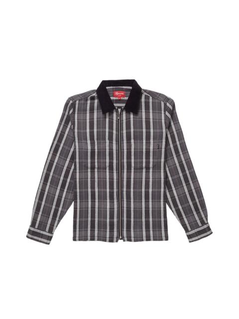 Supreme Supreme Plaid Thermal Zip Up Shirt Black