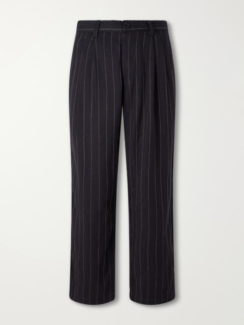 KARDO Antonio Straight-Leg Embroidered Cotton Trousers