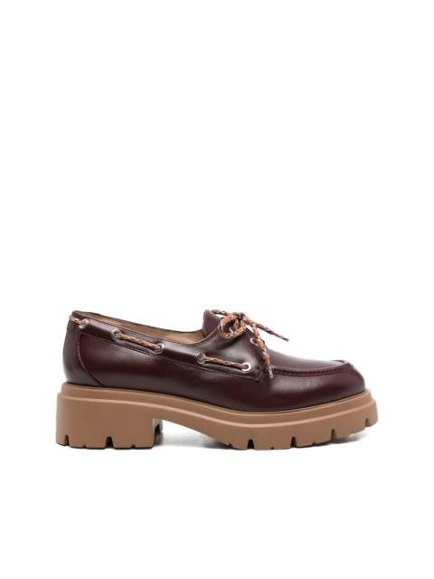 Stuart Weitzman chunky leather boat shoes