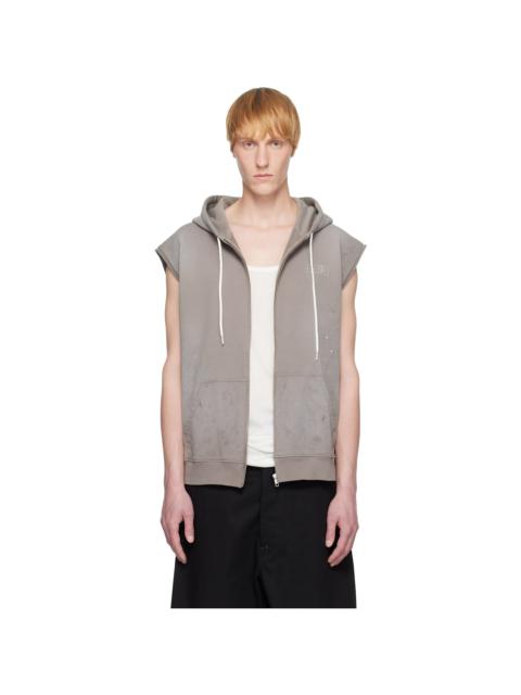 MM6 Maison Margiela Taupe Paint Splatter Hoodie