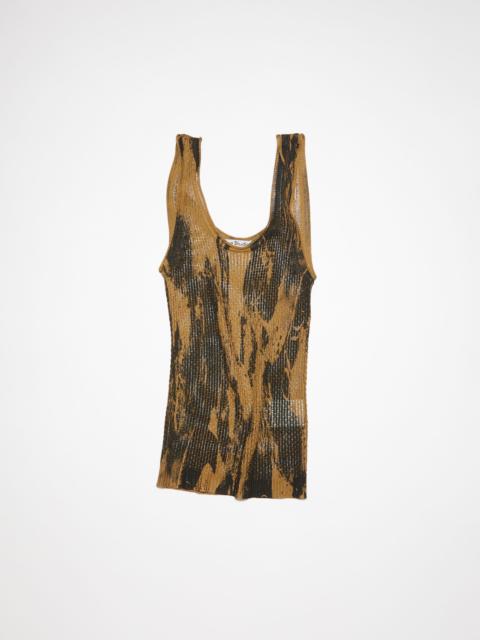 Printed tank top - Camel/black