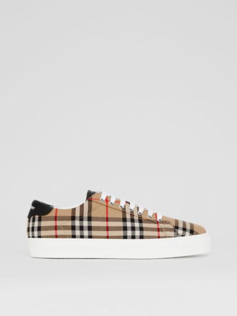Vintage Check and Leather Sneakers