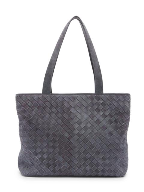 Bottega Veneta Men's Small Intrecciato Suede Zip Tote Bag - Cloudy