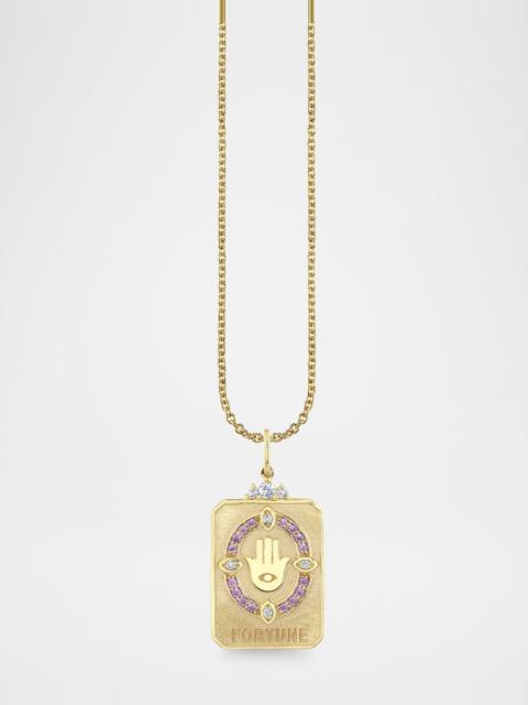 SYDNEY EVAN 14K Good Fortune Tarot Card Pendant Necklace
