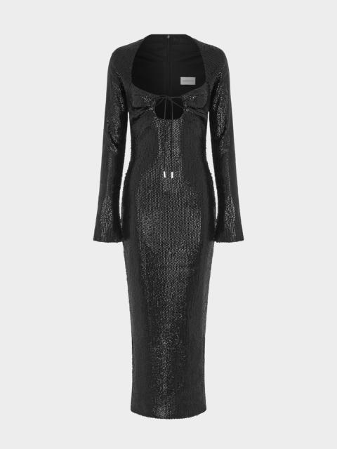 16ARLINGTON AMIATA MIDI DRESS IN DIAMOND SEQUIN