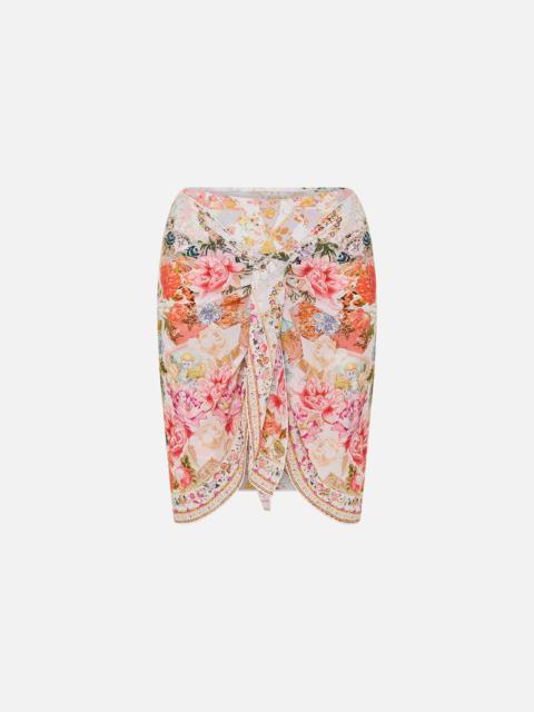 CAMILLA LAYERED SHORT SARONG WITH TIE  FRONT