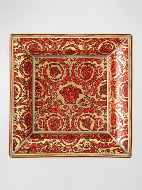 VERSACE Medusa Garland Red Tray, 7" Square