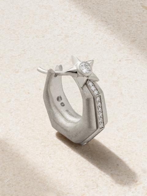 MARIE LICHTENBERG Baba 18-karat White Gold Diamond Single Hoop Earring