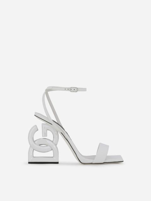 Patent leather sandals with 3.5 heel