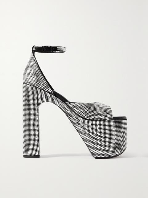 BALENCIAGA Camden Crystal-embellished Leather Platform Sandals