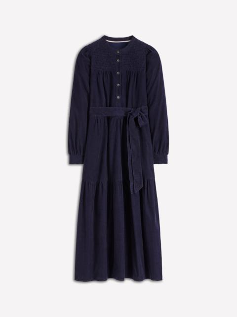 BODEN Cecily Cord Midi Dress-Navy
