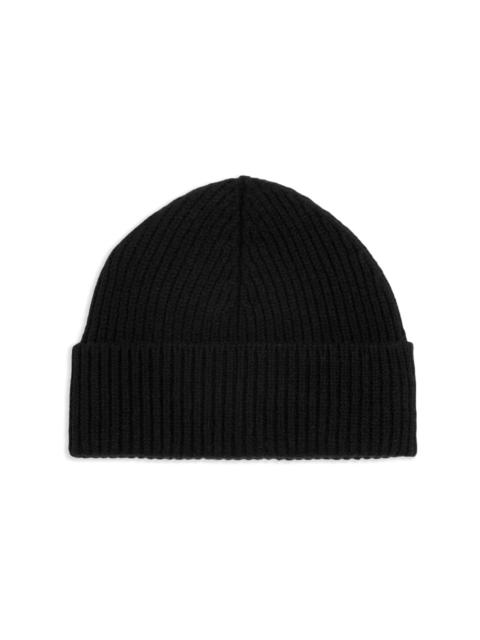 logo embroidered wool beanie