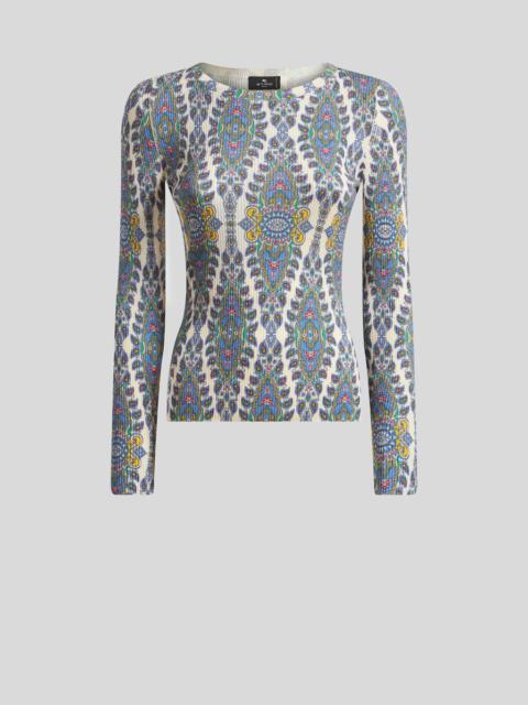 Etro SILK-BLEND MEDALLION AND PAISLEY SWEATER