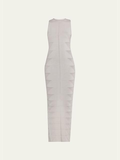 Rick Owens Geo Knit Sleeveless Maxi Dress