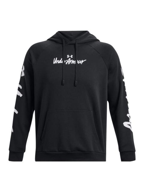 Under Armour Under Armour Rival Fleece Graphic Hoodie 'Black White' 1379760-001