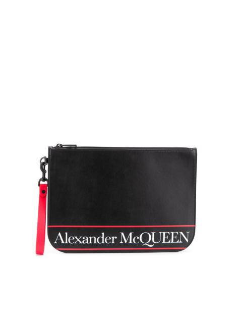 Alexander McQueen logo clutch bag
