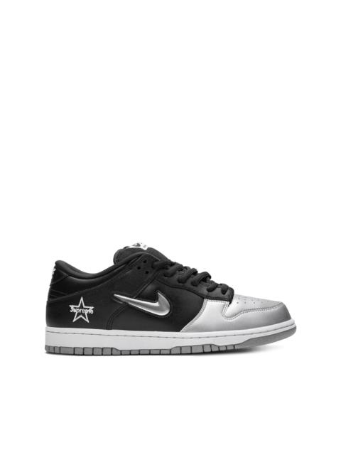 x Supreme SB Dunk Low OG QS "Jewel Swoosh Silver/Black" sneakers