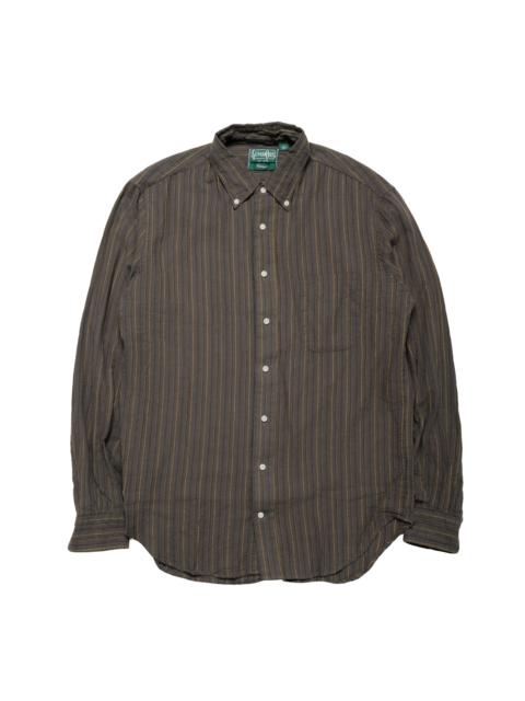 Gitman Vintage Olive Brushed Dobby Stripe Shirt