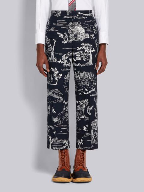 Thom Browne Navy Bear Camp Cotton Toile Unconstructed Straight Leg Chino Trouser