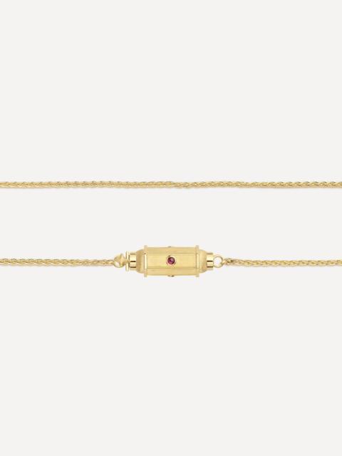MARIE LICHTENBERG 18ct Gold Ruby Micro Coco Locket Necklace